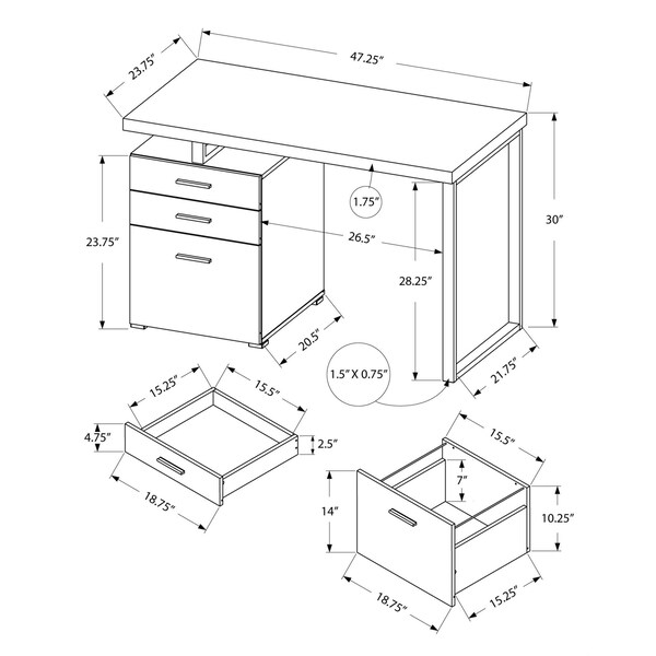Homeroots 30 in. Reclaimed Wood Particle Board & Black Metal Computer Desk - 333509