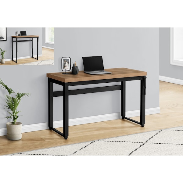 Monarch Specialties Computer Desk, Home Office, Standing, Adjustable, 48"L, Work, Laptop, Metal, Laminate, Brown, Black - I 7677
