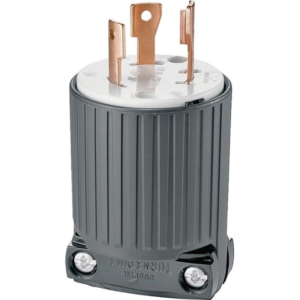 Enchufe de bloqueo de torsión para dispositivos de cableado Eaton, 2 polos, 30 A, 250 V, NEMA: NEMA L6-30, Negro/Blanco - L630P