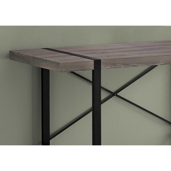 Homeroots 23.75 x 49 x 30 in. Dark Taupe, Black Metal Computer Desk - 355718