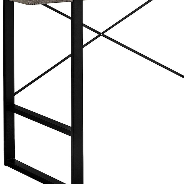 Homeroots 23.75 x 49 x 30 in. Dark Taupe, Black Metal Computer Desk - 355718