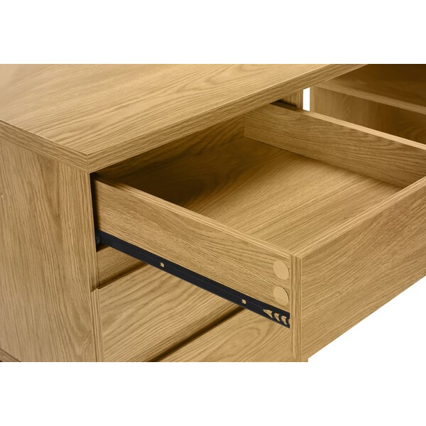 Monarch Specialties Computer Desk, Home Office, Corner, Storage Drawers, 60 in.L, L Shape, Work, Laptop, Brown Laminate - I 7491