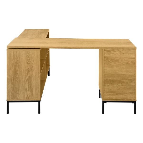 Monarch Specialties Computer Desk, Home Office, Corner, Storage Drawers, 60 in.L, L Shape, Work, Laptop, Brown Laminate - I 7491