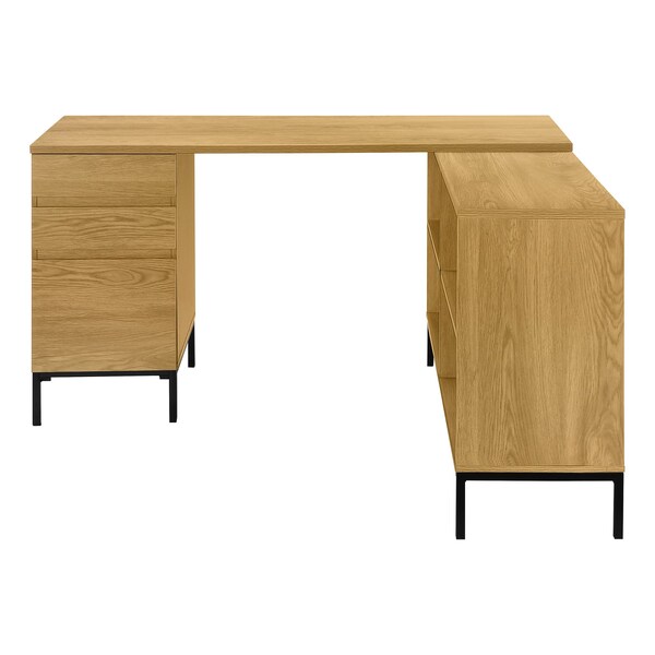 Monarch Specialties Computer Desk, Home Office, Corner, Storage Drawers, 60 in.L, L Shape, Work, Laptop, Brown Laminate - I 7491