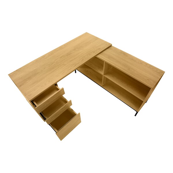 Monarch Specialties Computer Desk, Home Office, Corner, Storage Drawers, 60 in.L, L Shape, Work, Laptop, Brown Laminate - I 7491