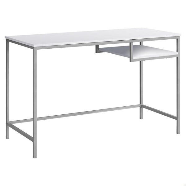 Homeroots 30 in. White MDF & White Metal Computer Desk - 333489