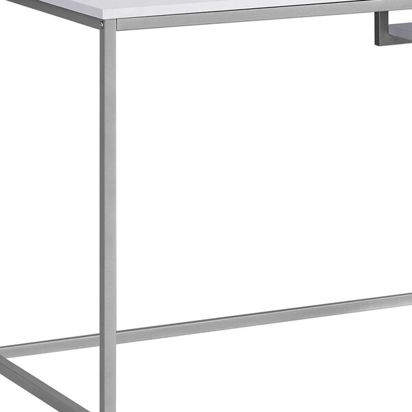 Homeroots 30 in. White MDF & White Metal Computer Desk - 333489