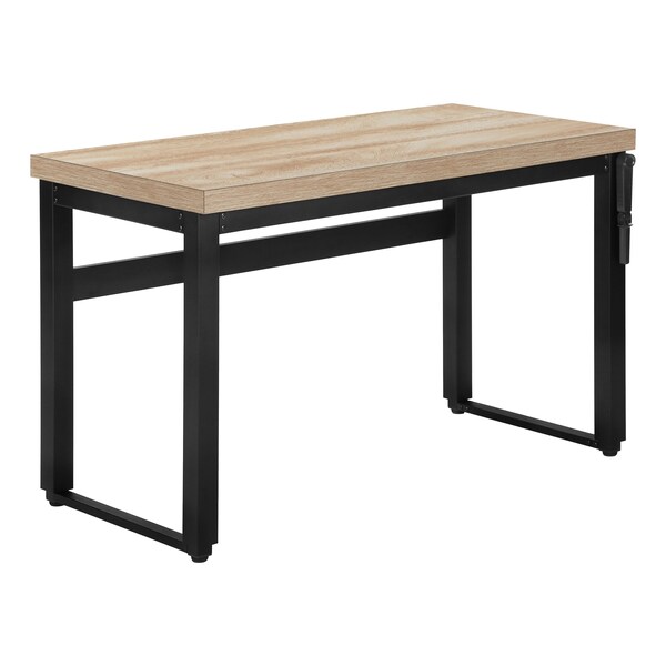 Monarch Specialties Computer Desk, Home Office, Standing, Adjustable, 48"L, Work, Laptop, Metal, Natural, Black - I 7678