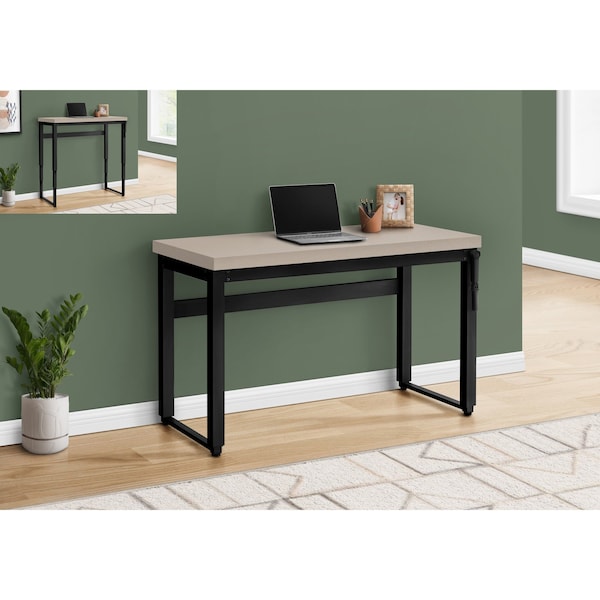 Monarch Specialties Computer Desk, Home Office, Standing, Adjustable, 48"L, Work, Laptop, Metal, Laminate, Beige, Black - I 7679