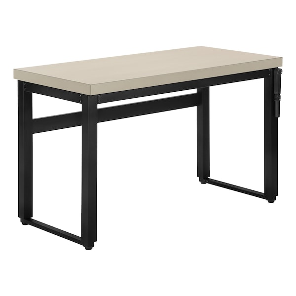 Monarch Specialties Computer Desk, Home Office, Standing, Adjustable, 48"L, Work, Laptop, Metal, Laminate, Beige, Black - I 7679