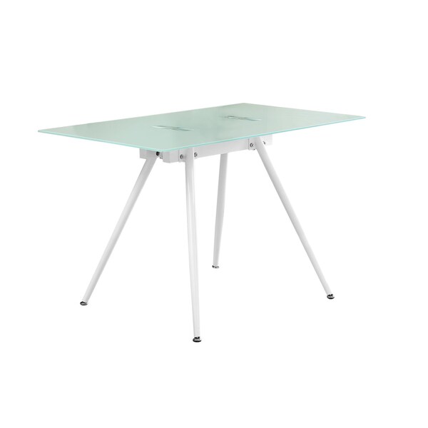 Monarch Specialties Computer Desk, Home Office, Laptop, 48"L, Work, Metal, Tempered Glass, White, Contemporary, Modern - I 1032