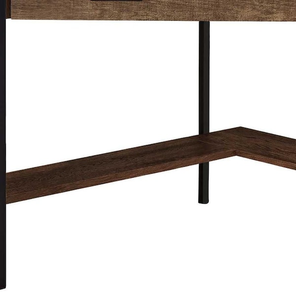 Homeroots 42 x 42 x 30 in. Brown Reclaimed Wood Corner Computer Desk - 355735