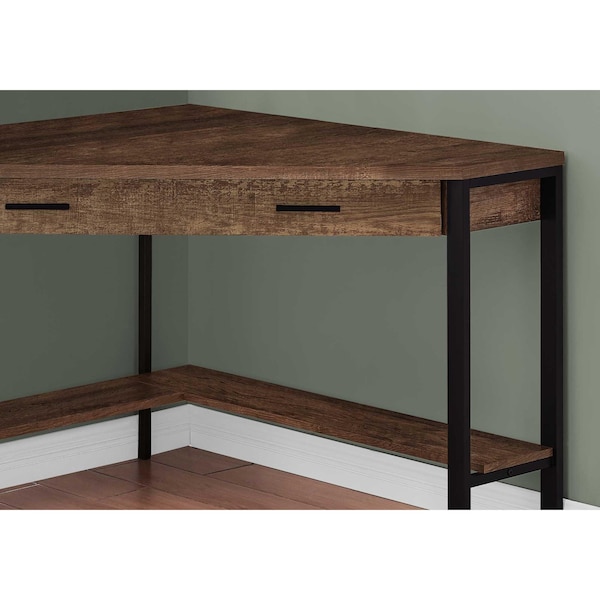 Homeroots 42 x 42 x 30 in. Brown Reclaimed Wood Corner Computer Desk - 355735