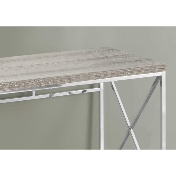 Homeroots 29.75 in. Dark Taupe Particle Board & Chrome Metal Computer Desk - 333407