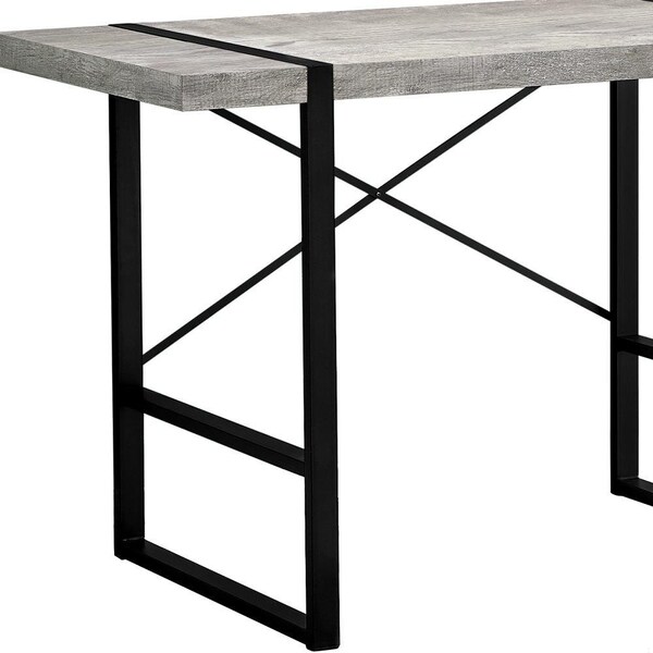 Homeroots 23.75 x 49 x 30 in. Reclaimed Wood & Metal Computer Desk, Grey & Black - 355722