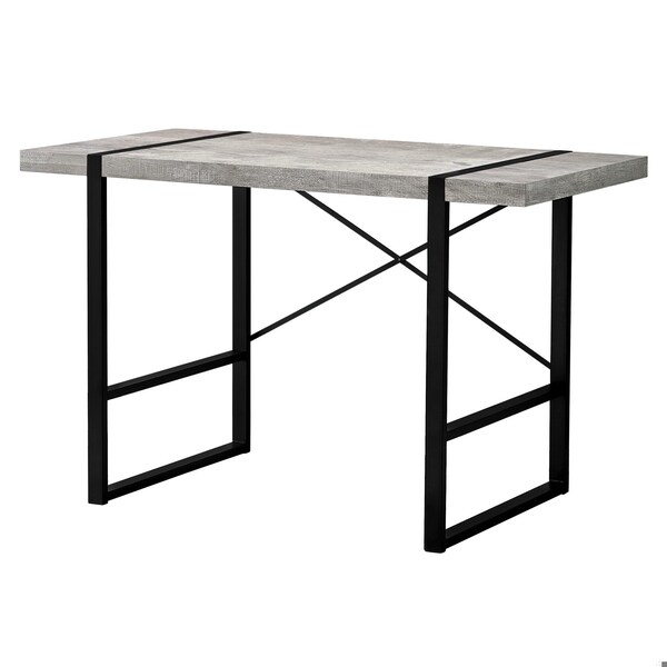 Homeroots 23.75 x 49 x 30 in. Reclaimed Wood & Metal Computer Desk, Grey & Black - 355722