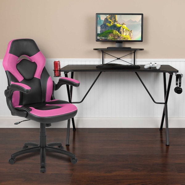 Flash Furniture Black Gaming Desk and Chair Set with Cup Holder - BLN-X10RSG1031-PK-GG