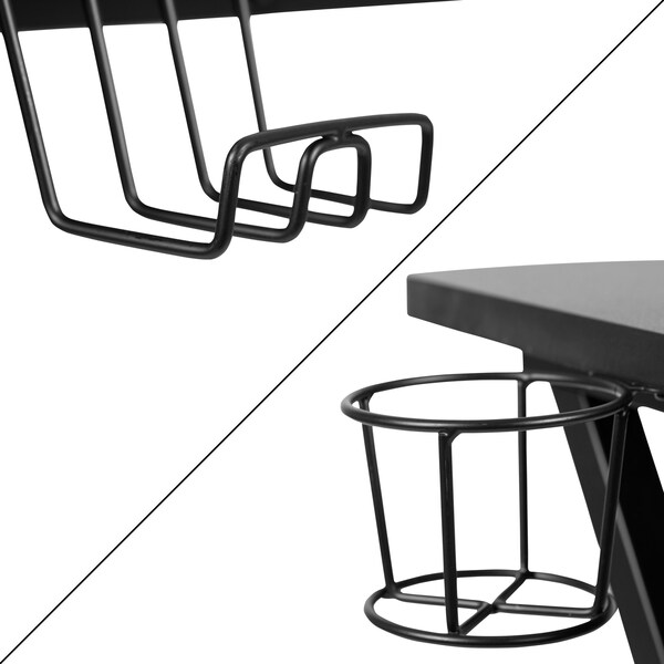 Flash Furniture Black Gaming Desk and Chair Set with Cup Holder - BLN-X10RSG1031-PK-GG