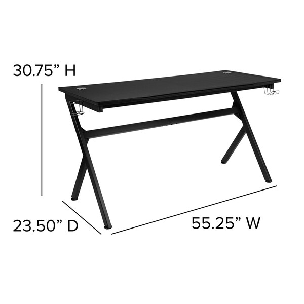 Flash Furniture Black Gaming Desk and Chair Set with Cup Holder - BLN-X10D1904L-RD-GG