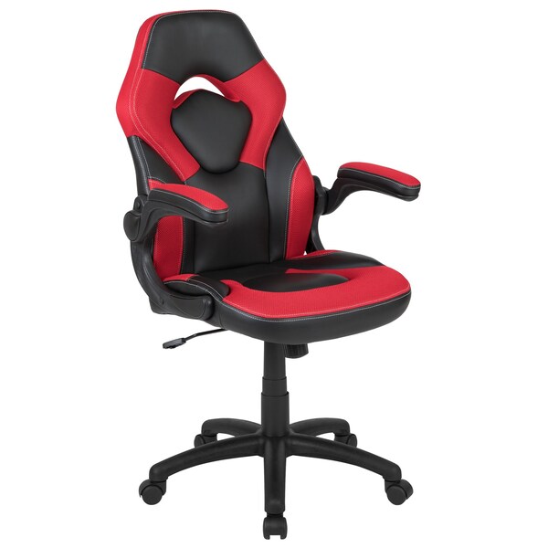 Flash Furniture Black Gaming Desk and Chair Set with Cup Holder - BLN-X10D1904L-RD-GG