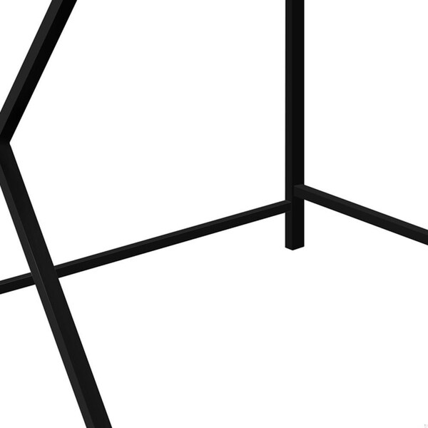 Homeroots 55 in. Grey Top & Black Metal Corner Computer Desk - 376541