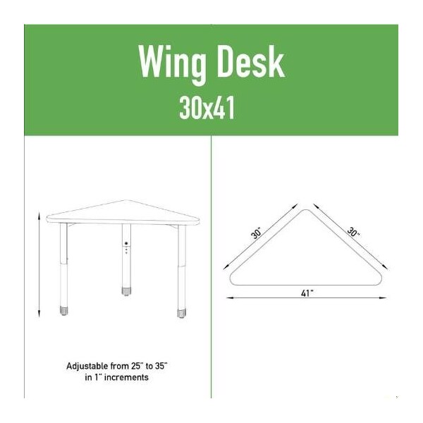 Correll HPL Collaborative Wing Desk, 30 in D X 41 in W X Particleboard - AD3041TF-WING-15-09-38