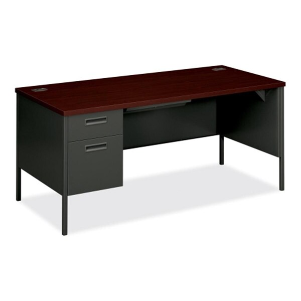 The Hon Co Left Single Pedestal Desk 66 in. x 30 in. x 29.5 in. Mahogany- CCL - P3266LNS
