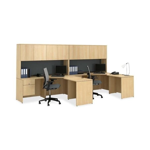 Groupe Lacasse Desk, Left Single Pedestal, 72inWx36inDx29inH, Hard Rock Maple - LAS4LF3672SE