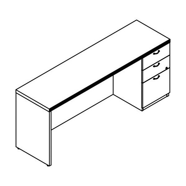 Groupe Lacasse Credenza, Right Single Ped, 72inWx20inDx29-1/2inH, Niagara - LAS72DS2072UFA