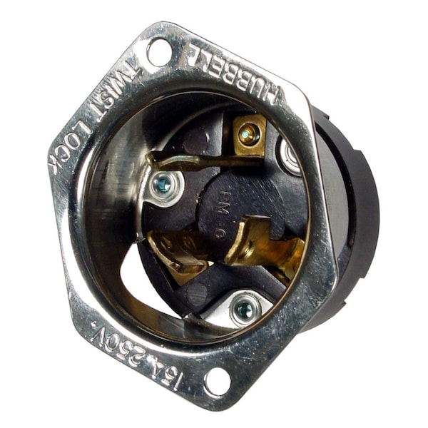 Entrada con bloqueo bridada de 15A 2P 3W 250VAC L6-15P WT - HBL4586 de Hubbell