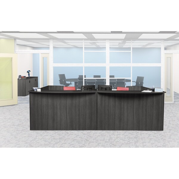 Regency Legacy Reception Desks, 82 D X 42 H, 71 W X Wood, Ash Grey - LRDRT2BFAG