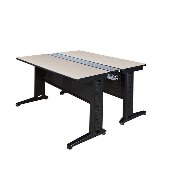 Fusion Benching Station Desks > Benching > Fusion Benching Systems, 58 D X 29 H, 48 W X Wood|Metal, Maple - MFB4858PL
