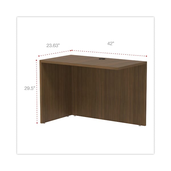 Alera Desk Shell Valencia Reversible Return/Bridge Shell, 23.63 in D X 29.5" H, 42" W X Modern Walnut - VA354224WA