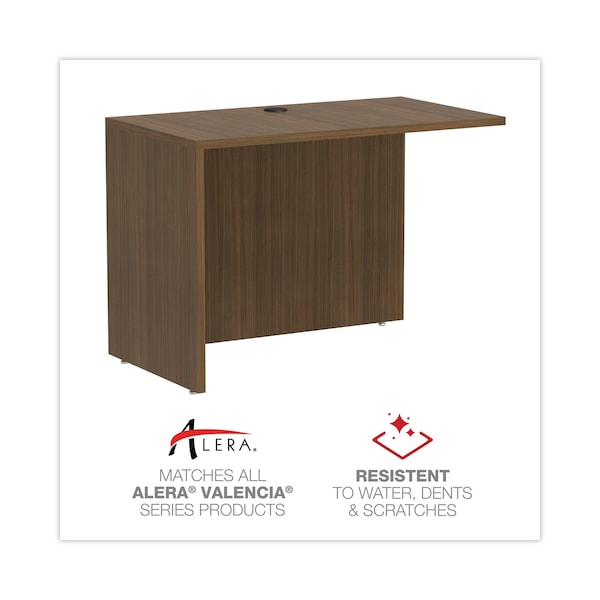 Alera Desk Shell Valencia Reversible Return/Bridge Shell, 23.63 in D X 29.5" H, 42" W X Modern Walnut - VA354224WA