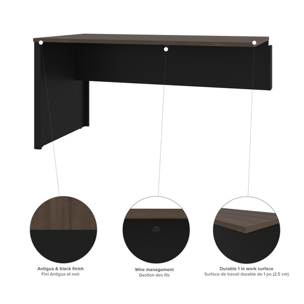 Bestar Connexion L-Shaped Workstation with Lateral File, Antigua/Black - 93883-000052