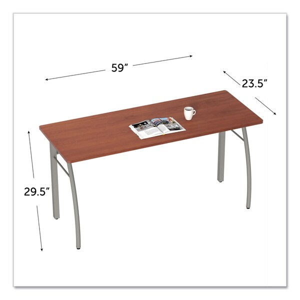 Linea Italia Desks, 23.63 in D X 29.5" H, 59.13" W X Steel, Cherry - LITTR742CH