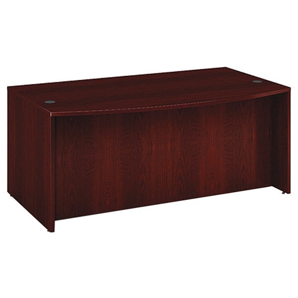 Boss Desk Shell Bow Front Desk Shell, Mahogany, 71"Wx36/41, 71" W X - N189-M