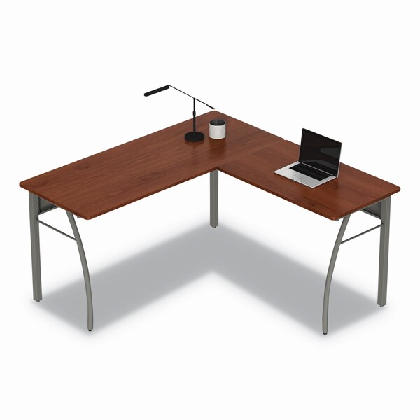 Linea Italia L Shaped Desk Desks, 59.13 in D X 29.5" H, 59.13" W X Steel, Cherry - LITTR737CH