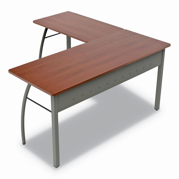 Linea Italia L Shaped Desk Desks, 59.13 in D X 29.5" H, 59.13" W X Steel, Cherry - LITTR737CH