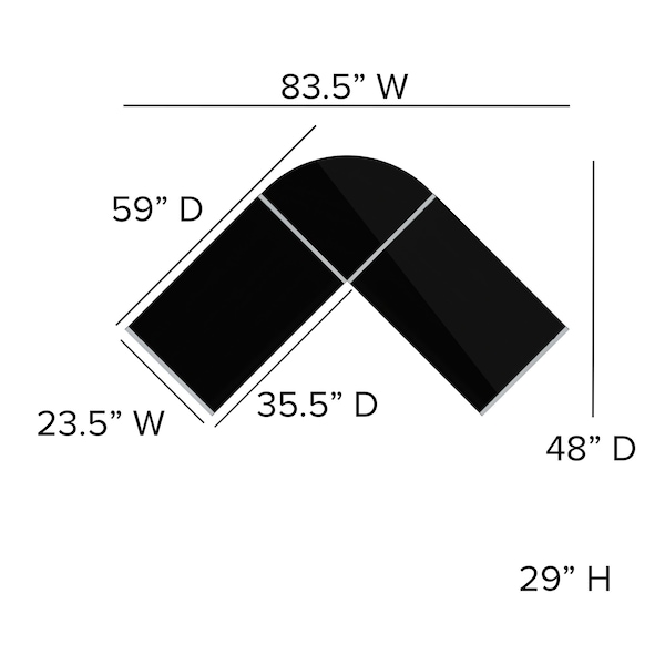 Flash Furniture Black Glass L-Shape Corner Computer Desk - NAN-CD-22181-BK-GG