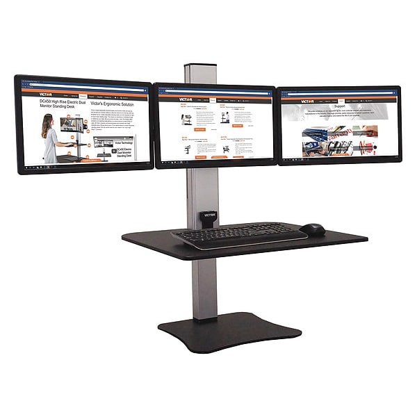 Victor Technology Standing Desk Electric Triple Monitor Standing Desk, 23" D X 28" W X - DC475