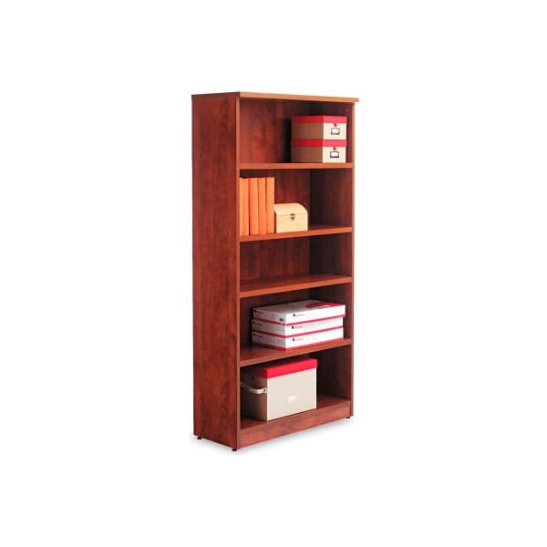 Alera Alera Bookcase with 5 Shelves - 31-3/4"W x 14"D x 65"H - Medium Cherry - Valencia Series - ALEVA636632MC
