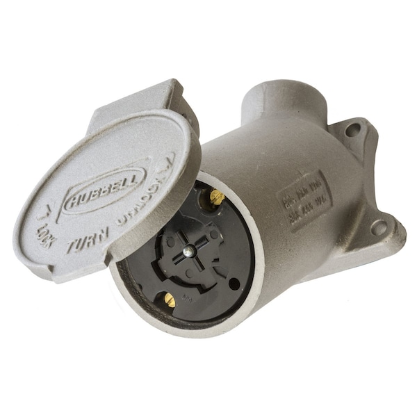 Dispositivos de bloqueo de Hubbell Wiring Device-Kellems, Hubbellock, Industrial, Receptáculo Bridado, 30A 600V CA, 20A 250V CC, 3 Polos 4 Hilos a Tierra, No-NEMA - HBL21420.