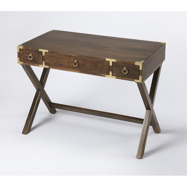 Homeroots 32.5 x 40 x 16 in. Walnut & Brown Writing Desk - 389444
