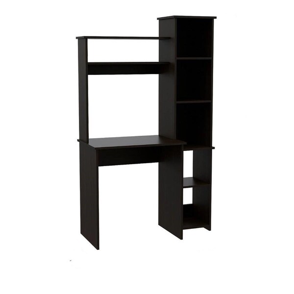 Gfancy Fixtures Modern Office Desk with Storage Cabinet, Black - GF3105883