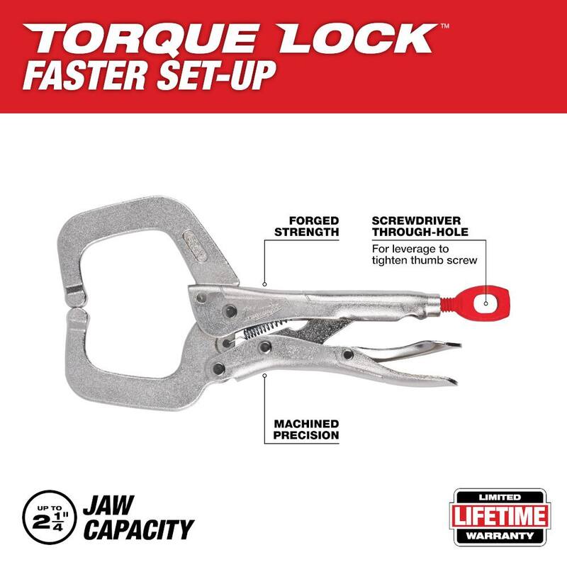 Milwaukee 6 pulgadas Llave de Torque con Bloqueo de Abrazadera en C con mordazas regulares - 48-22-3532