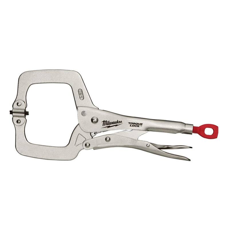 Milwaukee 11 pulgadas Torque Lock Locking C-Clamp con mordazas giratorias - 48-22-3521