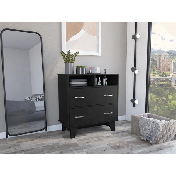 Homeroots Modern Office Desk with Storage Cabinet, Light Oak - 477845