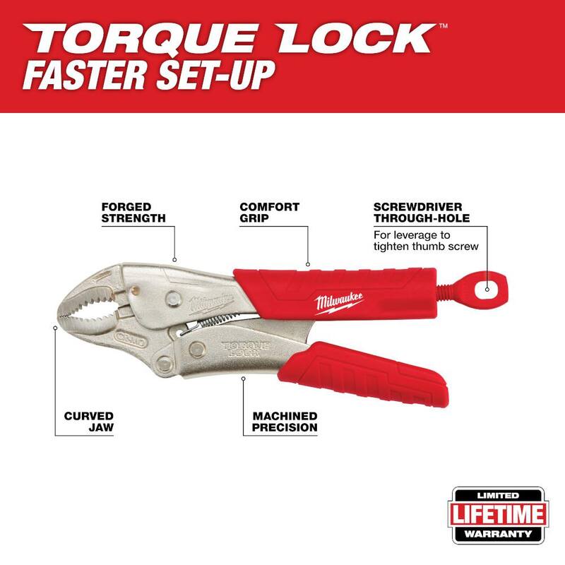 Juego de alicates de bloqueo de mandíbula curva Milwaukee Torque Lock (2 piezas) - 48-22-3402