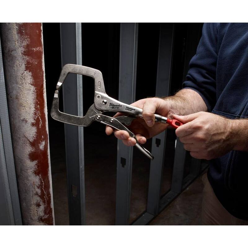 Milwaukee 11 in. Torque Lock Locking C-Clamp con Mandíbulas Regulares - 48-22-3531